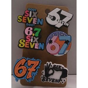 Set of 6 Shoe Charms for Crocs featuring 	Six -Seven